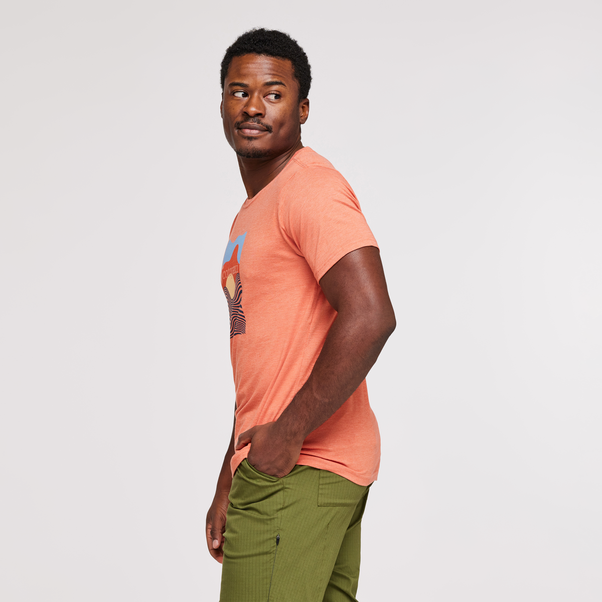 Cotopaxi Vibe Organic T-Shirt - Men's, Nectar, Model Jeremy
