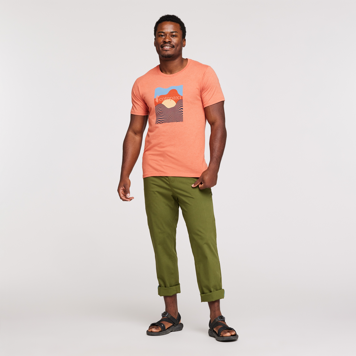 Cotopaxi Vibe Organic T-Shirt - Men's, Nectar, Model Jeremy