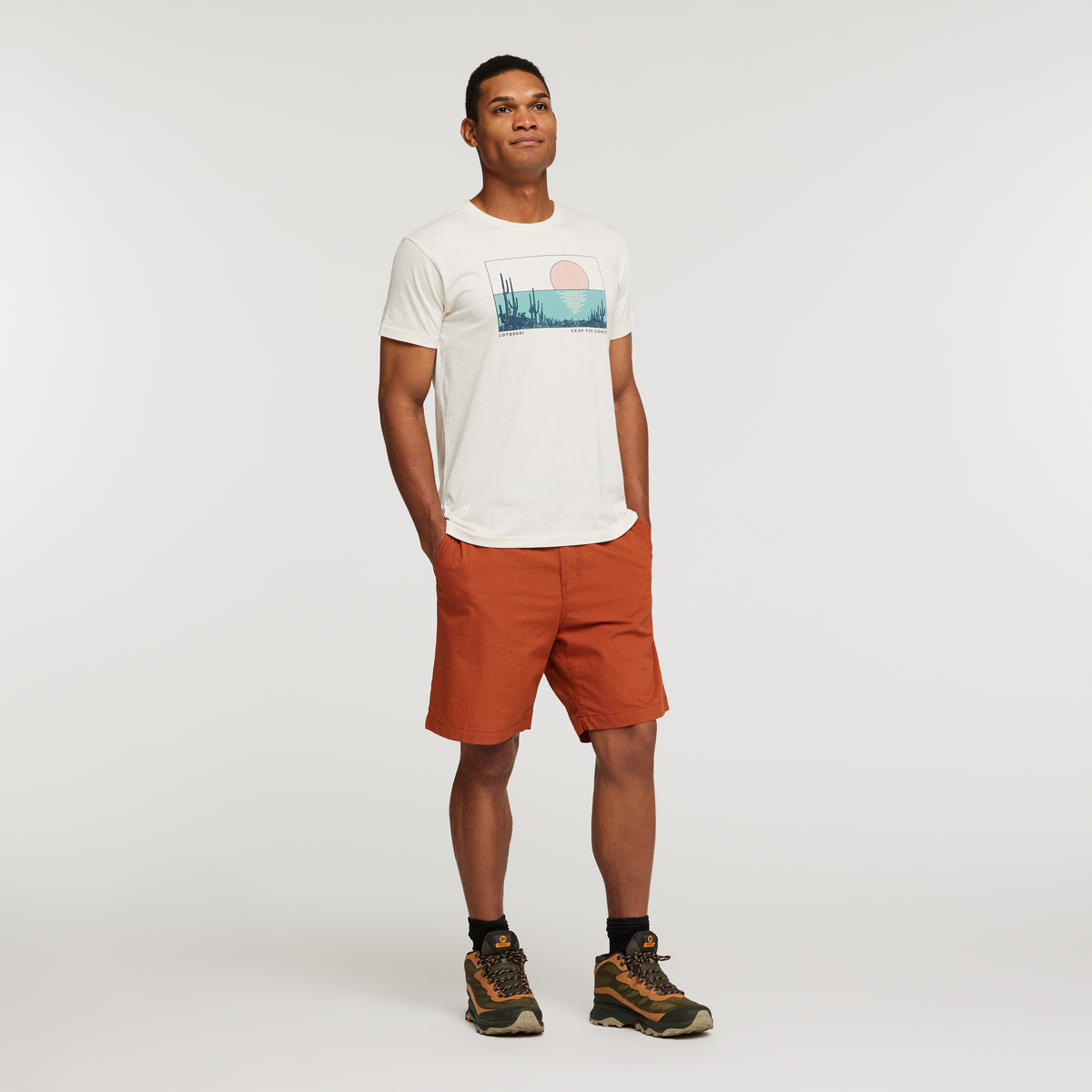 Desert View Organic T-Shirt - Men's, Bone, Model James