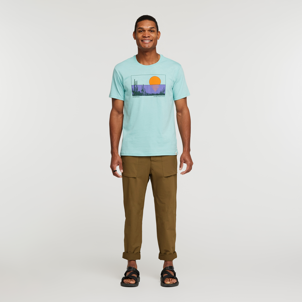 Desert View Organic T-Shirt - Men's, Sea Glass, Model James