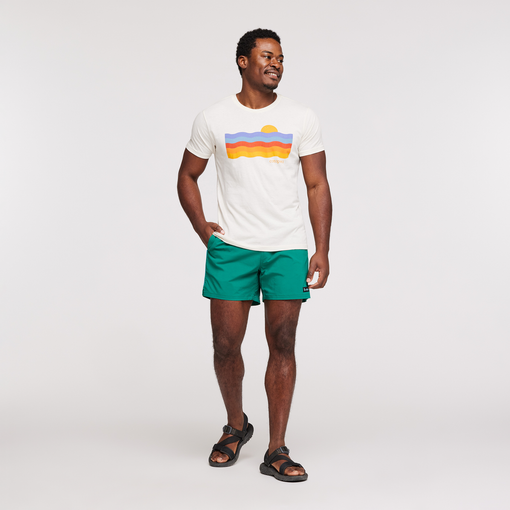 Disco Wave Organic T-Shirt - Men's, Bone, Model Jeremy