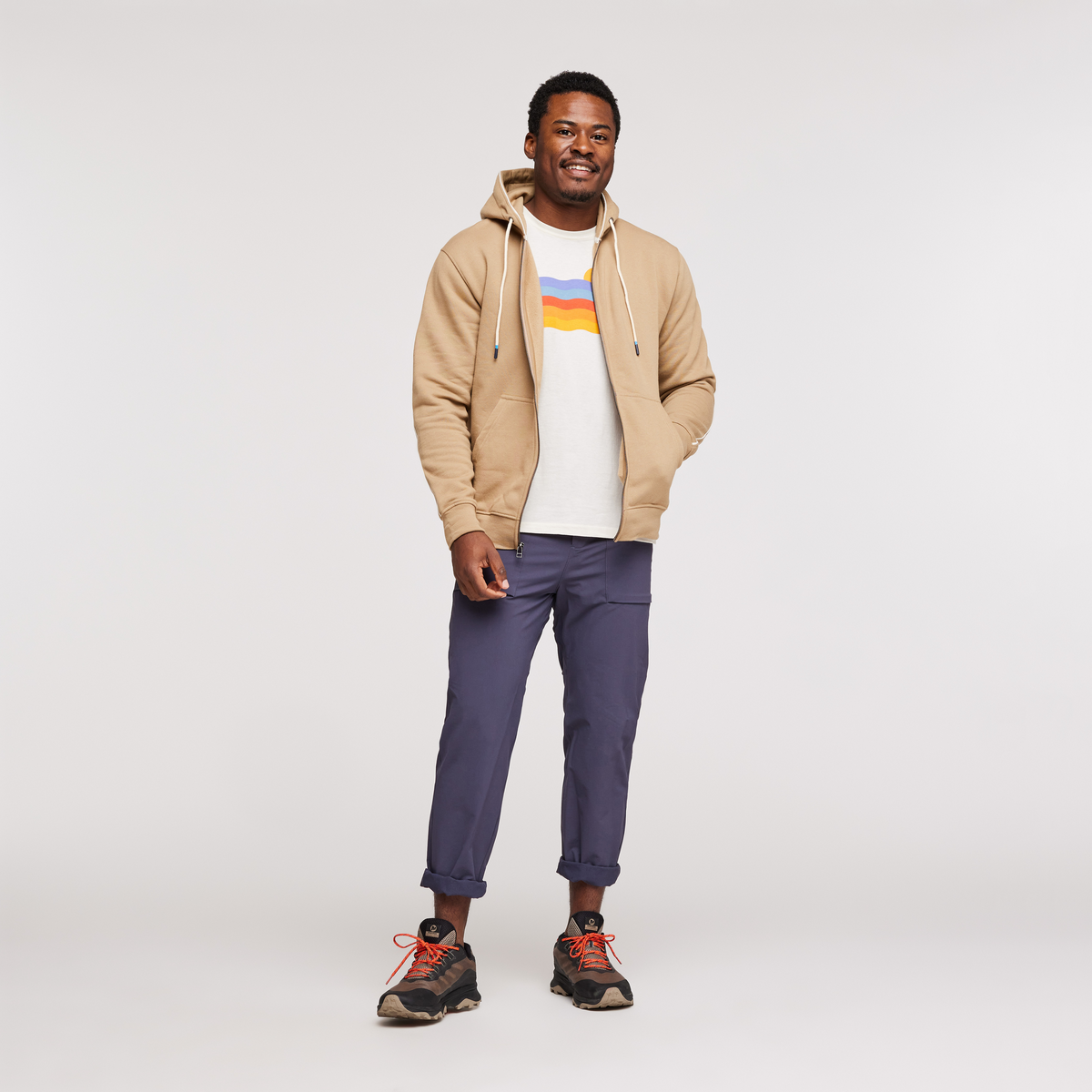 Do Good Organic Full-Zip Hoodie - Men's, Desert, Model Jeremy
