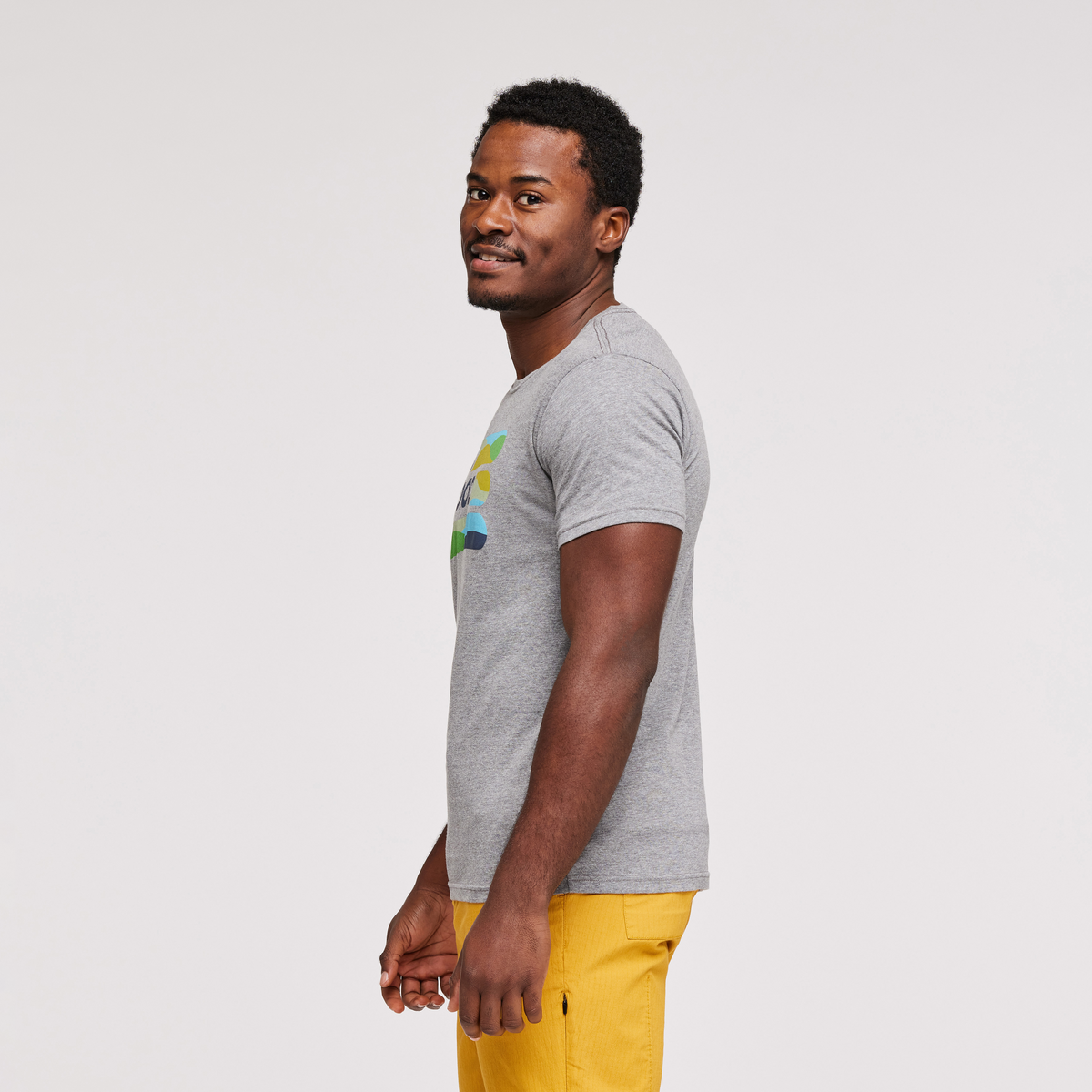 Do Good Stripe Organic T-Shirt - Men's, Heather Grey, Model Jeremy