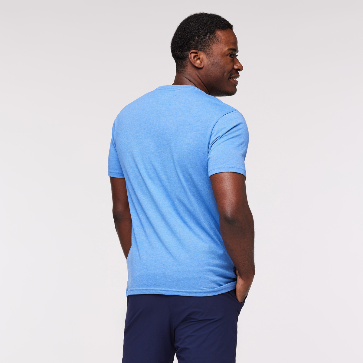 Do Good Stripe Organic T-Shirt - Men's, Lupine, Model Jeremy