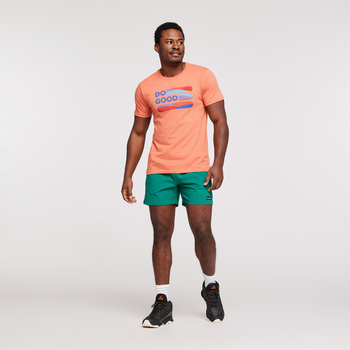 Do Good Stripe Organic T-Shirt - Men's, Nectar, Model Jeremy
