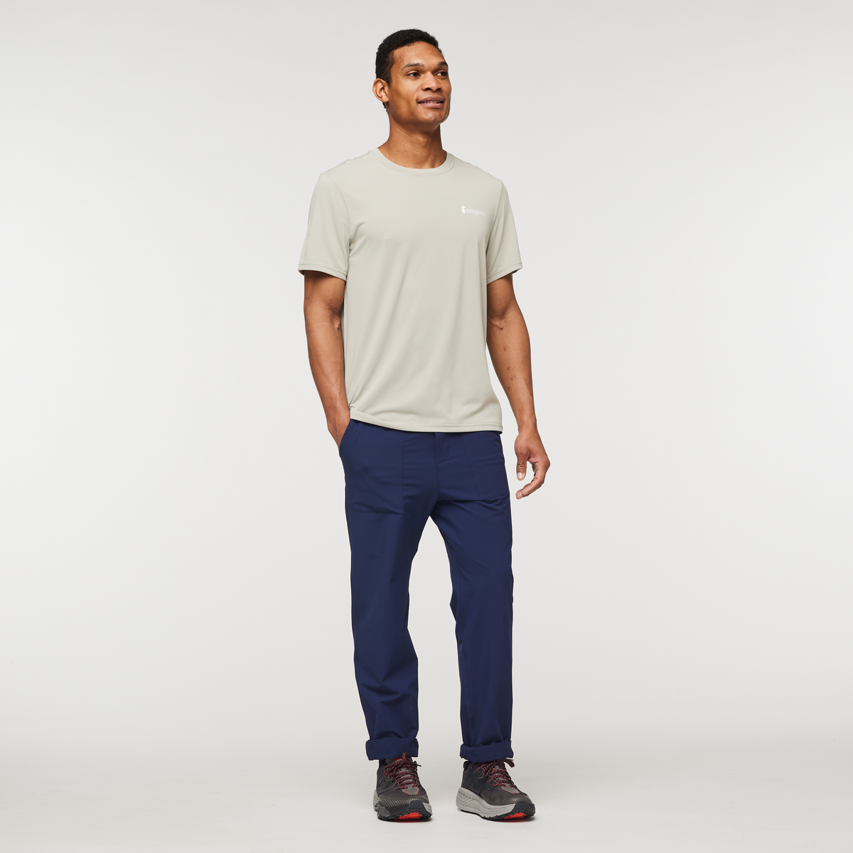 Fino Tech Tee - Men's, Pebble, Model Jason
