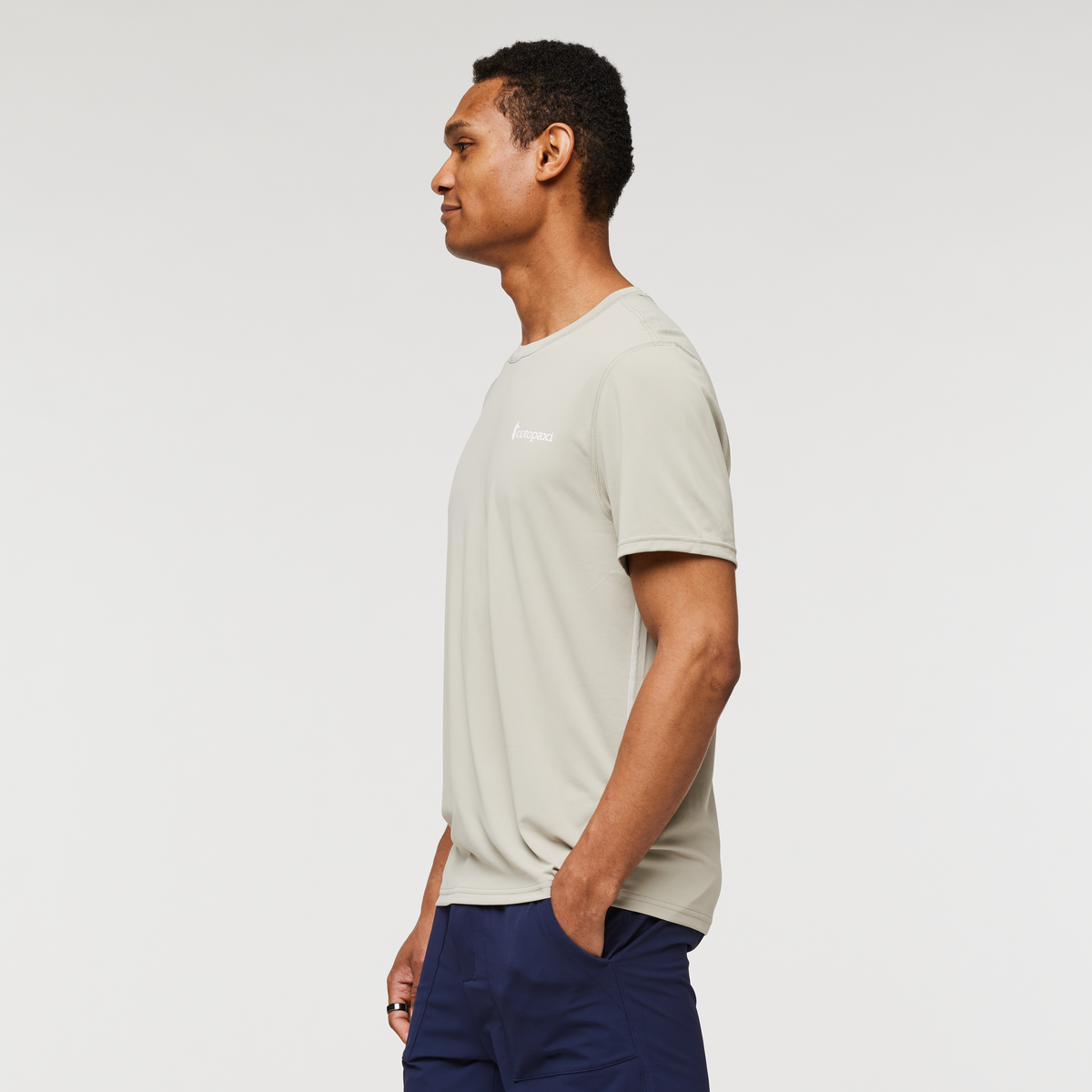 Fino Tech Tee - Men's, Pebble, Model Jason