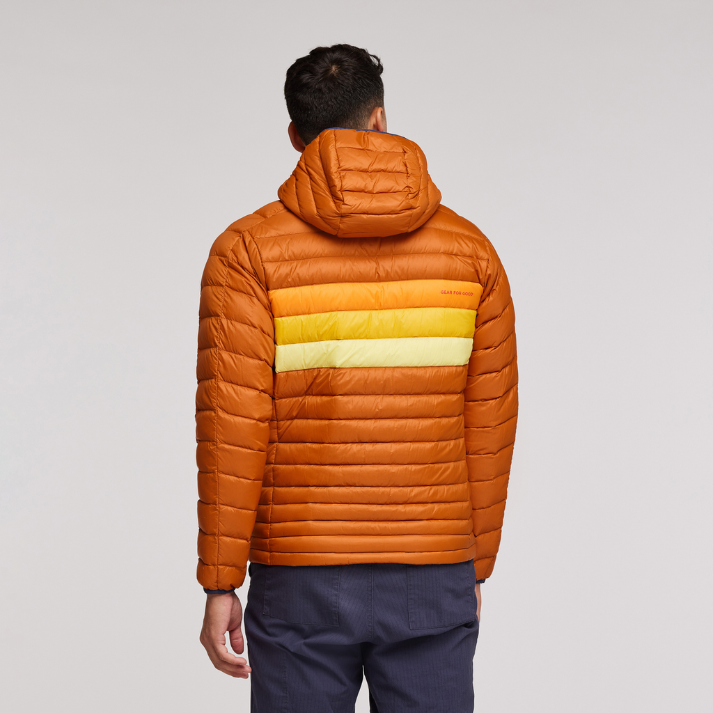 Fuego Down Hooded Jacket - Men's, Mezcal/Flame Stripes, Detail