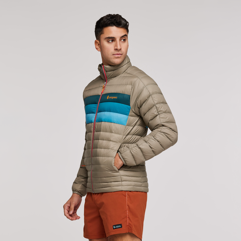 Fuego Down Jacket - Men's, Stone Stripes, Model Munther