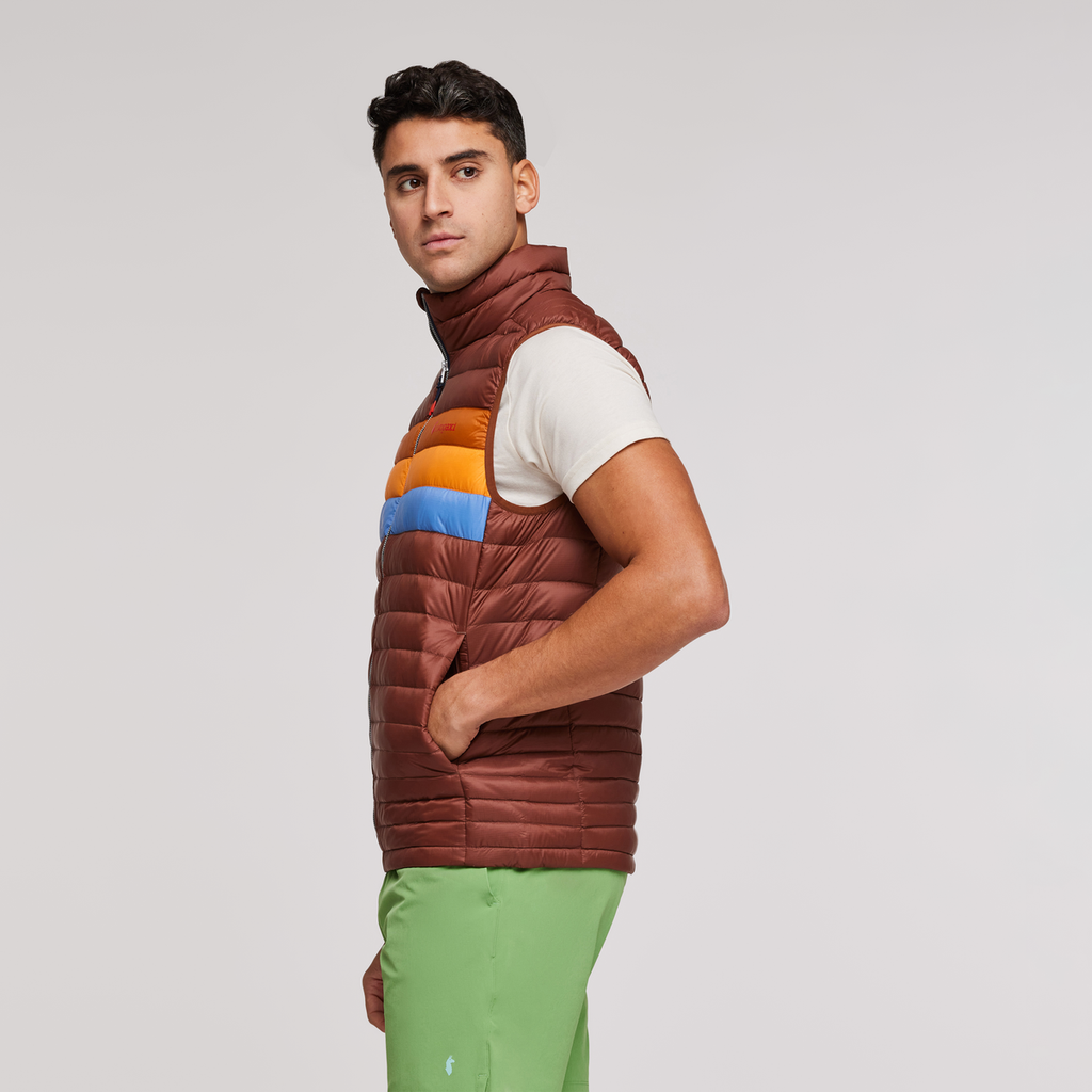 Fuego Down Vest - Men's, Acorn Stripes, Model Munther