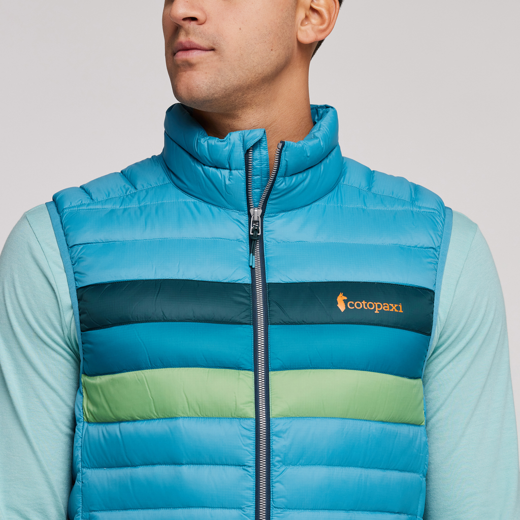 Fuego Down Vest - Men's, Poolside Stripes, Model Munther