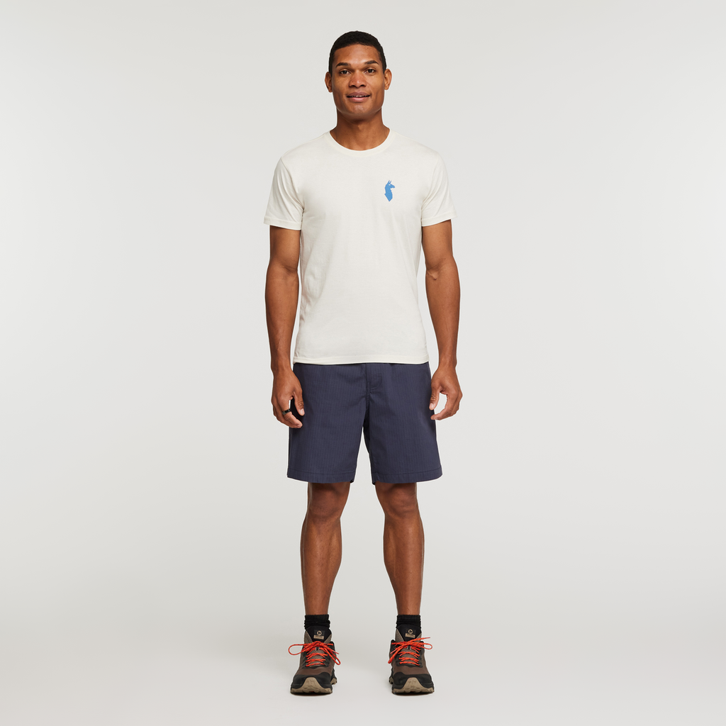 Happy Day Organic T-Shirt - Men's, Bone, Model Jeremy