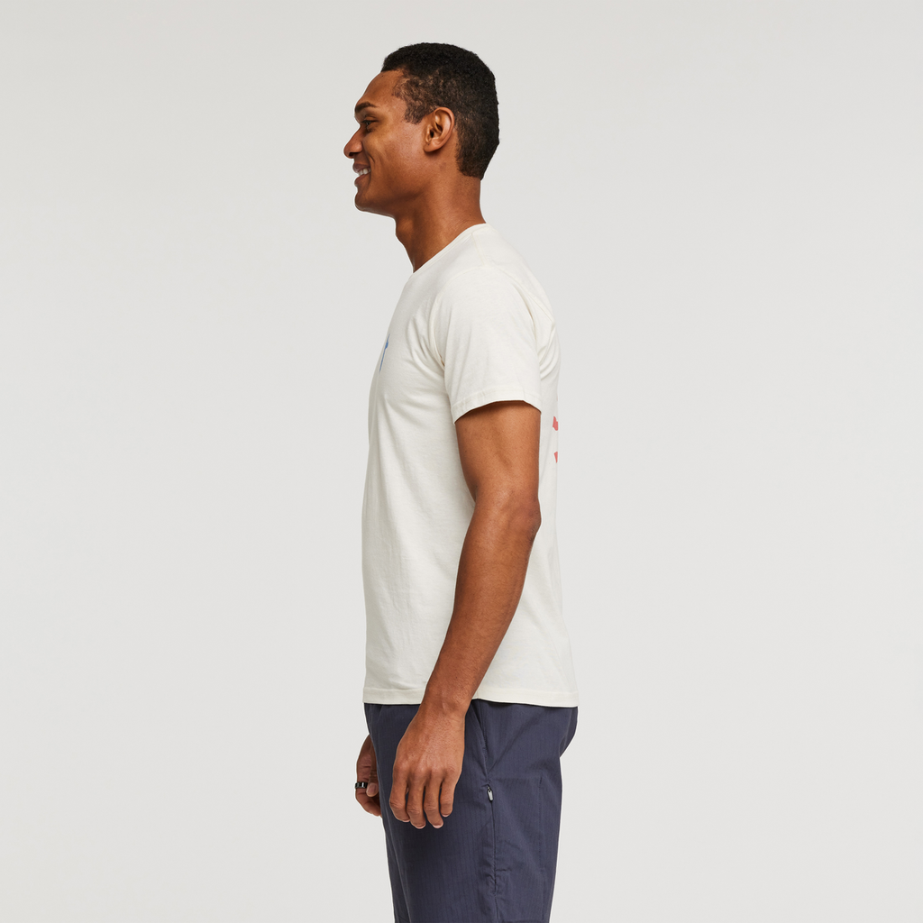 Happy Day Organic T-Shirt - Men's, Bone, Model Jeremy