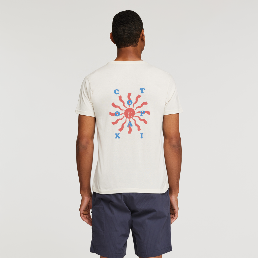 Happy Day Organic T-Shirt - Men's, Bone, Model Jeremy
