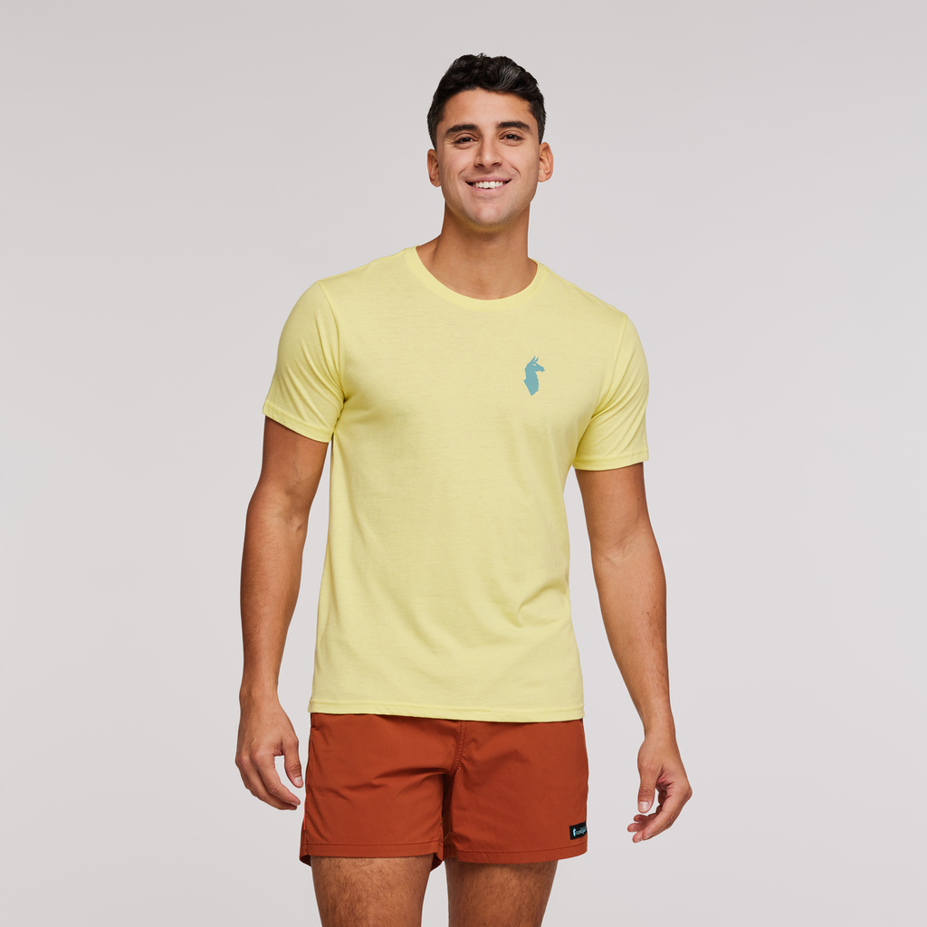 Happy Day Organic T-Shirt - Men's, Lemonade, Model Munther
