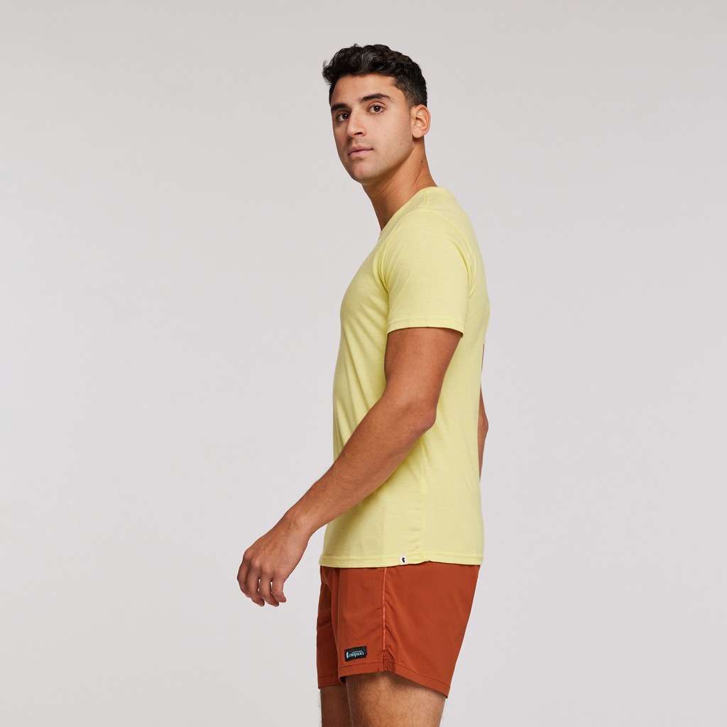 Happy Day Organic T-Shirt - Men's, Lemonade, Model Munther