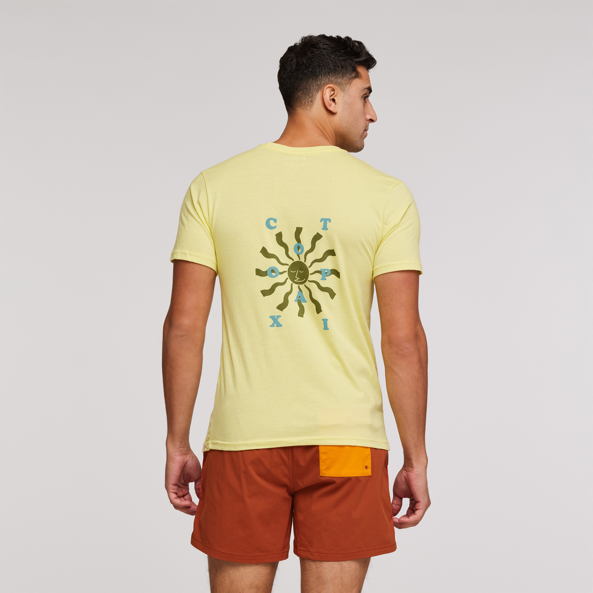 Happy Day Organic T-Shirt - Men's, Lemonade, Model Munther