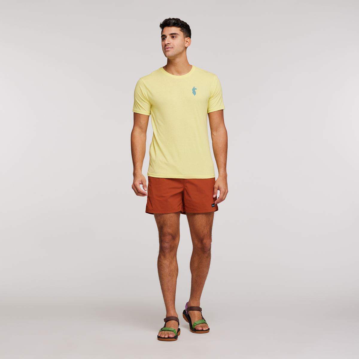 Happy Day Organic T-Shirt - Men's, Lemonade, Model Munther