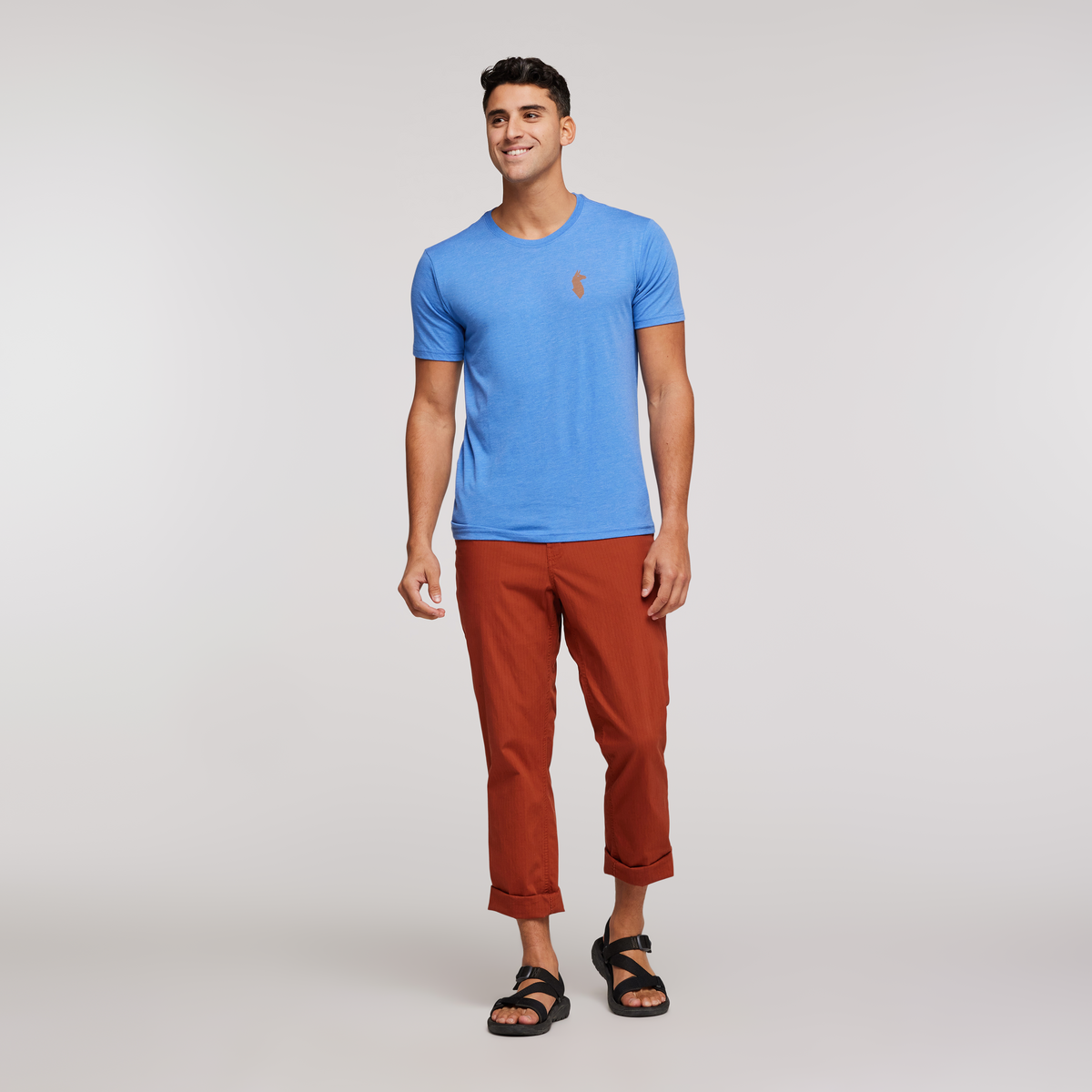 Happy Day Organic T-Shirt - Men's, Lupine, Model Munther