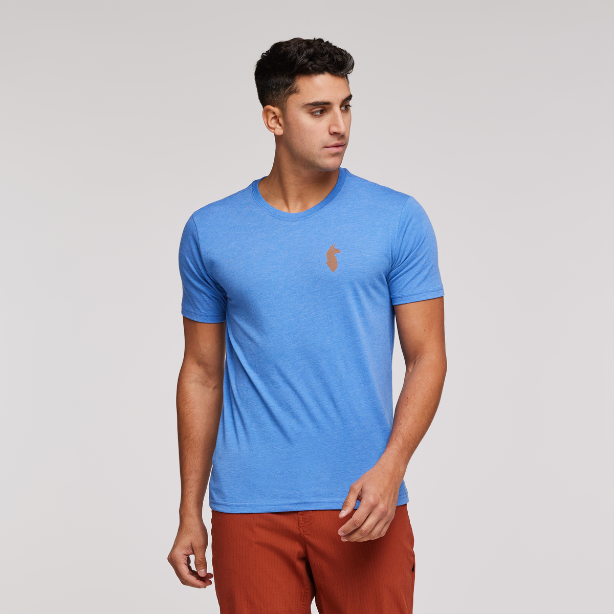 Happy Day Organic T-Shirt - Men's, Lupine, Model Munther
