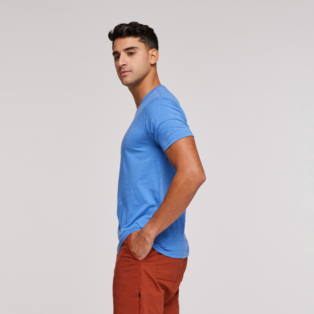 Happy Day Organic T-Shirt - Men's, Lupine, Model Munther