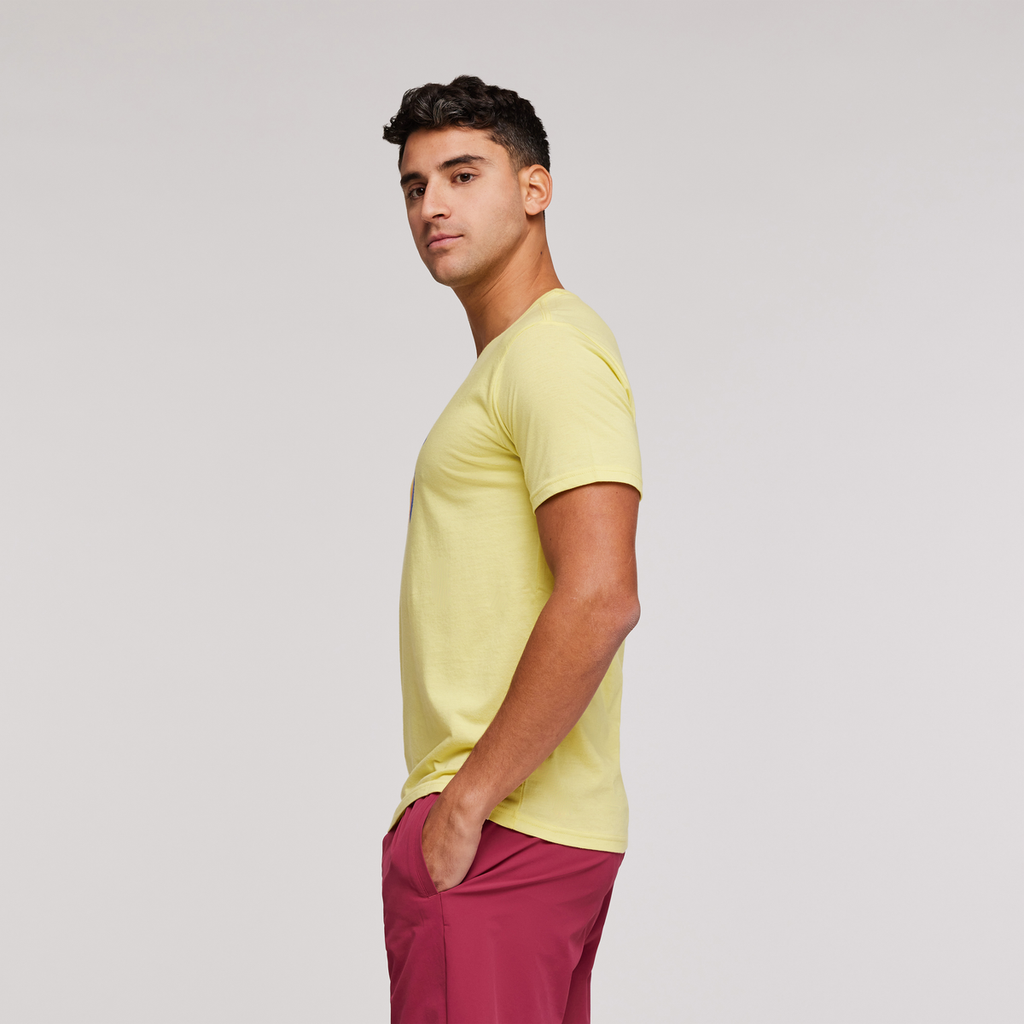 Llama Sequence Organic T-Shirt - Men's, Lemonade, Model Munther
