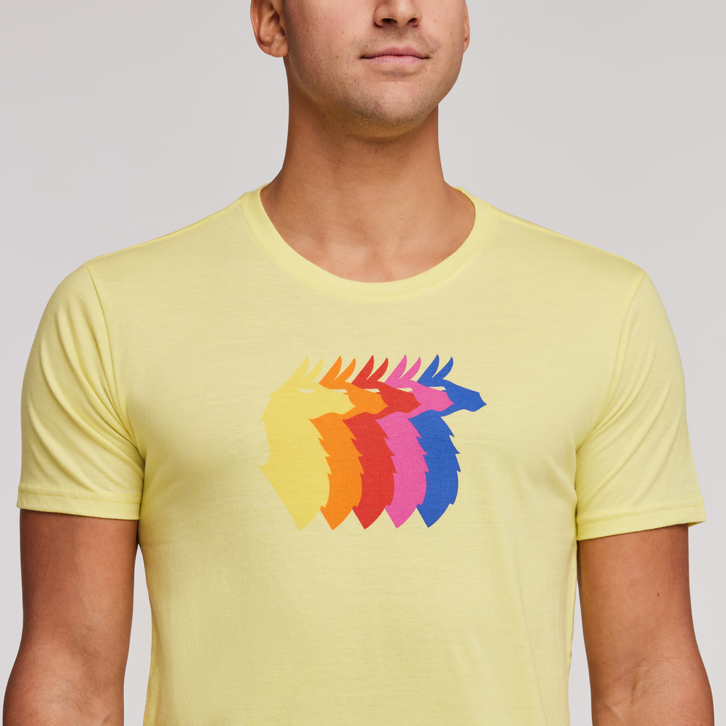 Llama Sequence Organic T-Shirt - Men's, Lemonade, Model Munther