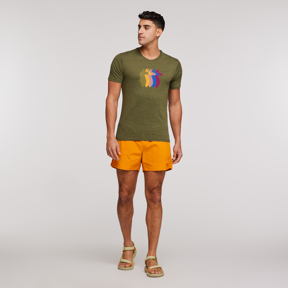 Llama Sequence Organic T-Shirt - Men's, Pine, Model Munther