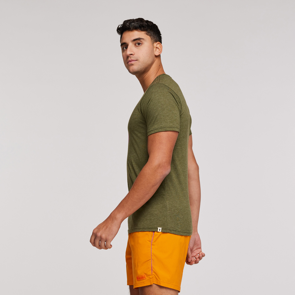 Llama Sequence Organic T-Shirt - Men's, Pine, Model Munther