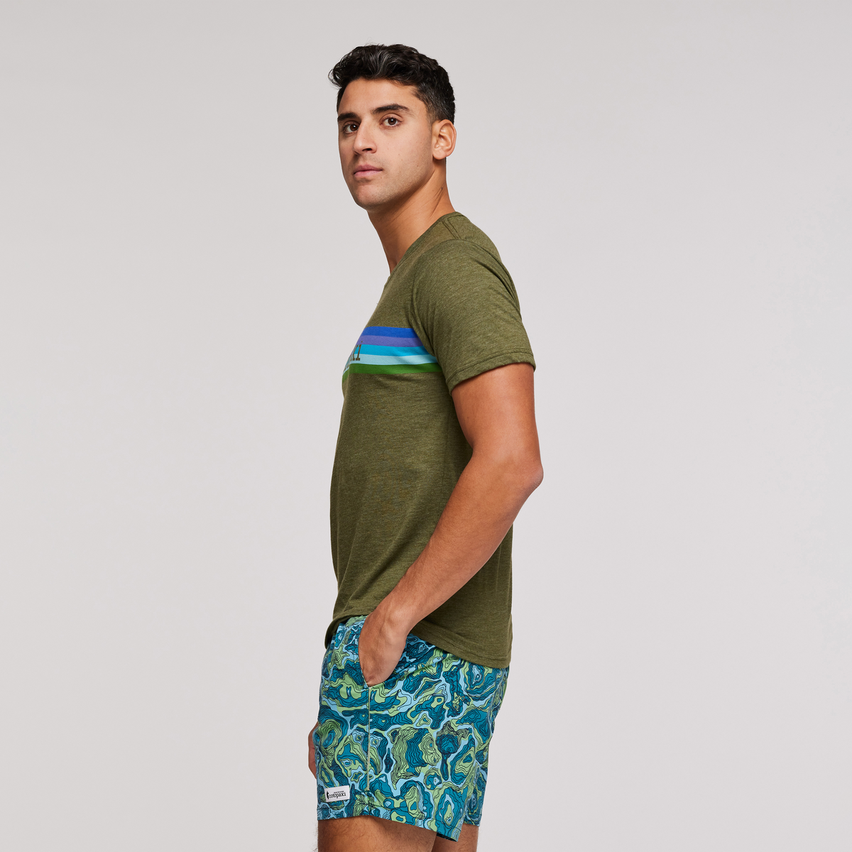 On The Horizon T-Shirt - Men's, Pine, Model Munther