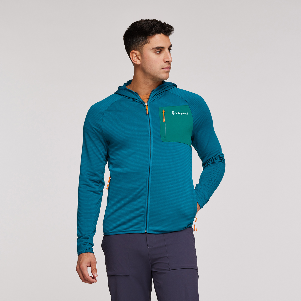 Otero Fleece Full-Zip Hooded Jacket - Men's, Gulf, Model Munther