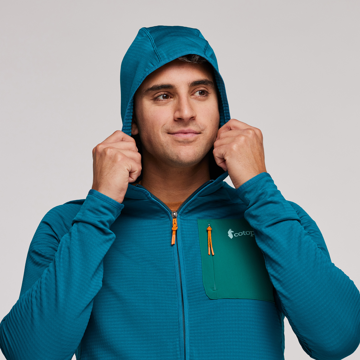 Otero Fleece Full-Zip Hooded Jacket - Men's, Gulf, Model Munther
