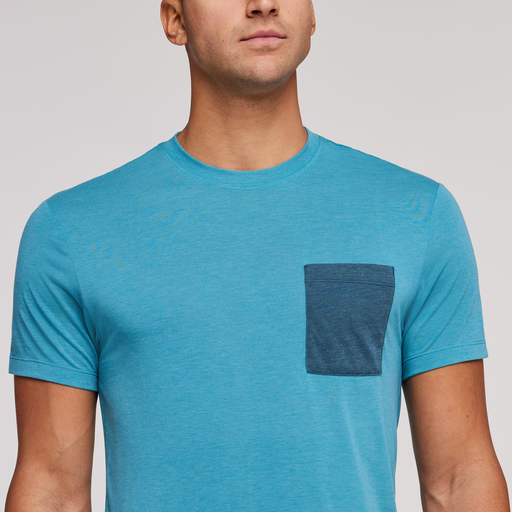 Paseo Travel Pocket T-Shirt - Men's, Poolside, Model Munther