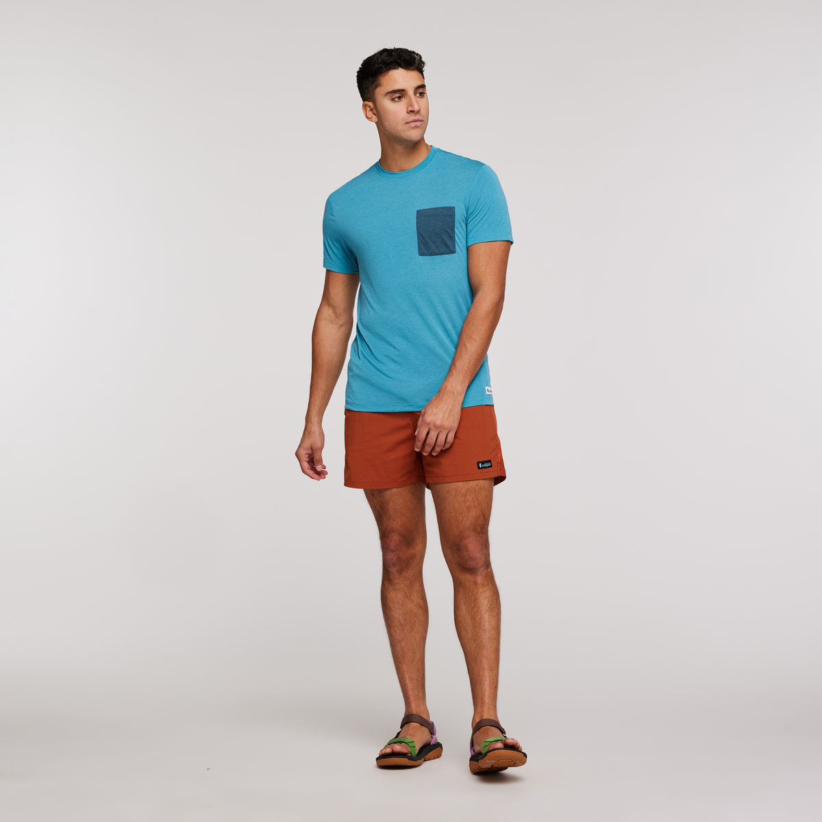 Paseo Travel Pocket T-Shirt - Men's, Poolside, Model Munther