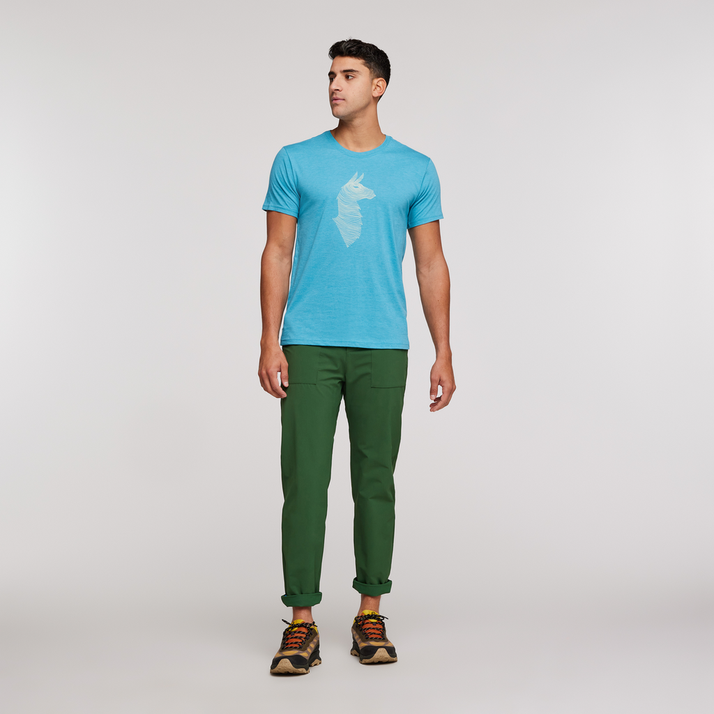 Topo Llama T-Shirt - Men's, Poolside, Model Jeremy
