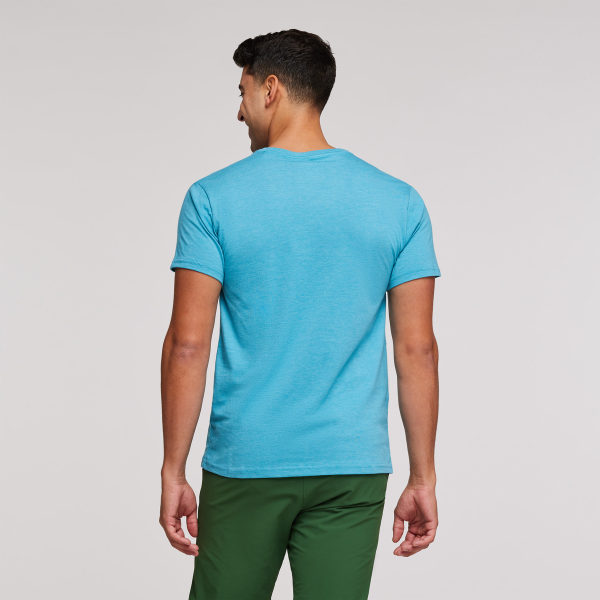 Topo Llama T-Shirt - Men's, Poolside, Model Jeremy