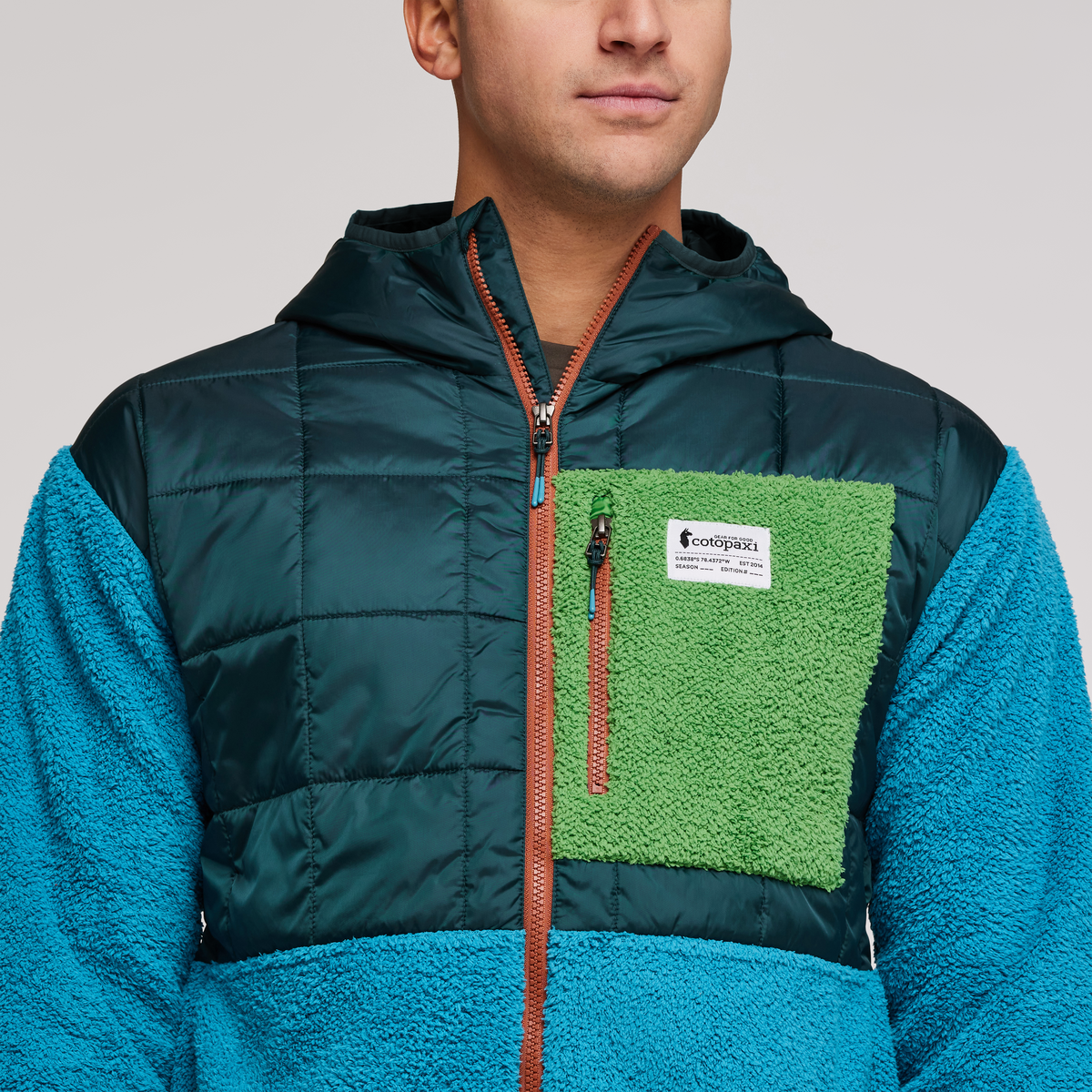 Trico Hybrid Jacket - Men's, Deep Ocean/Poolside, Model Munther
