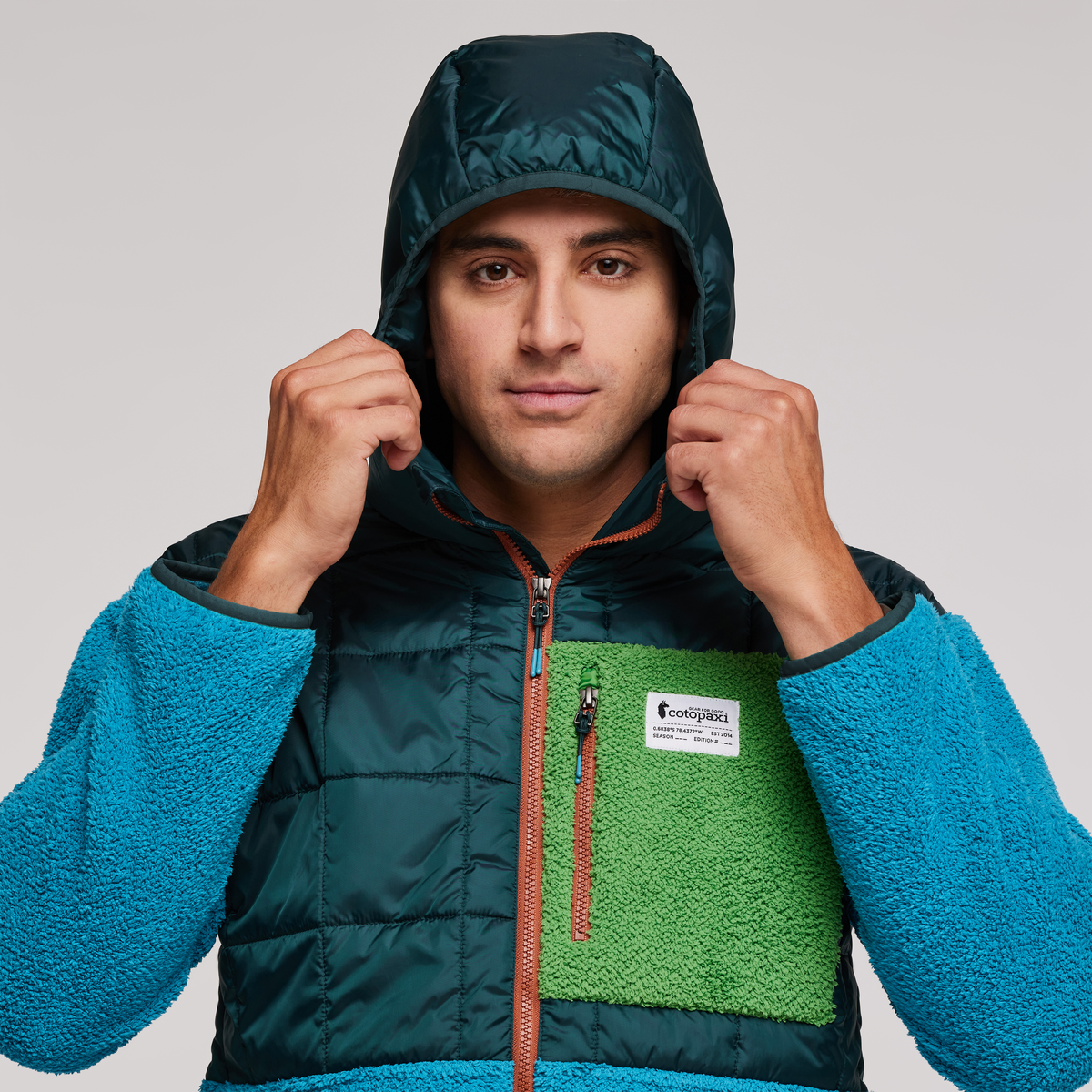 Trico Hybrid Jacket - Men's, Deep Ocean/Poolside, Model Munther