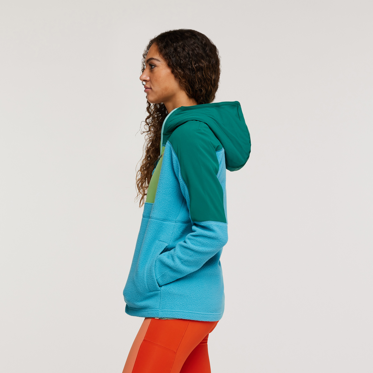 Abrazo Fleece Hooded Full-Zip Jacket - Women's, Greenery/Poolside, Model London