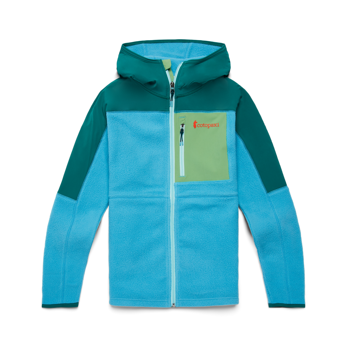 Abrazo Fleece Hooded Full-Zip Jacket - Women's, Greenery/Poolside