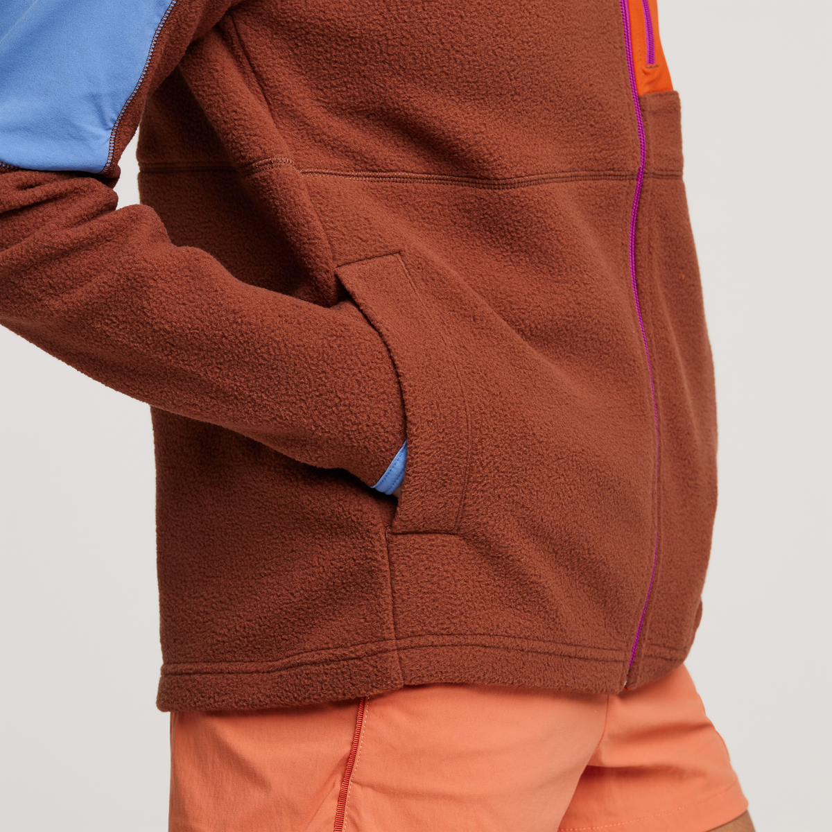 Abrazo Hooded Full-Zip Fleece Jacket - Men's, Poolside/Acorn, Model Jeremy