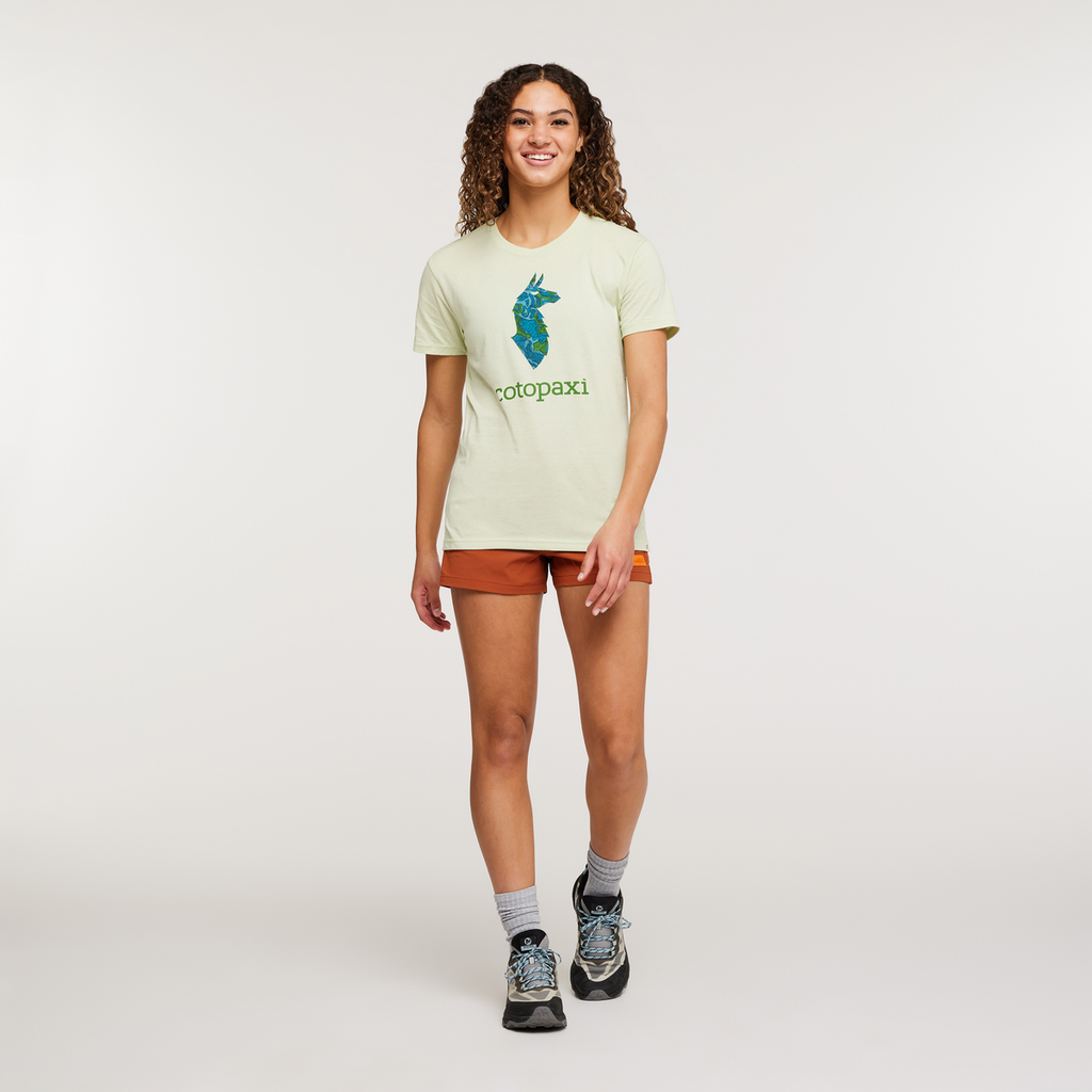 Altitude Llama Organic T-Shirt - Women's, Lichen, Model London