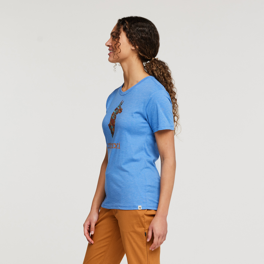 Altitude Llama Organic T-Shirt - Women's, Lupine, Model London