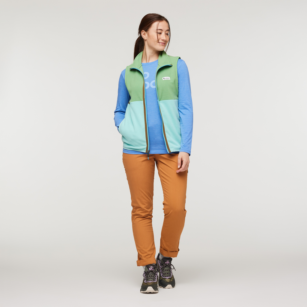 Amado Fleece Vest - Women's, Kelp/Sea Glass, Model Aya