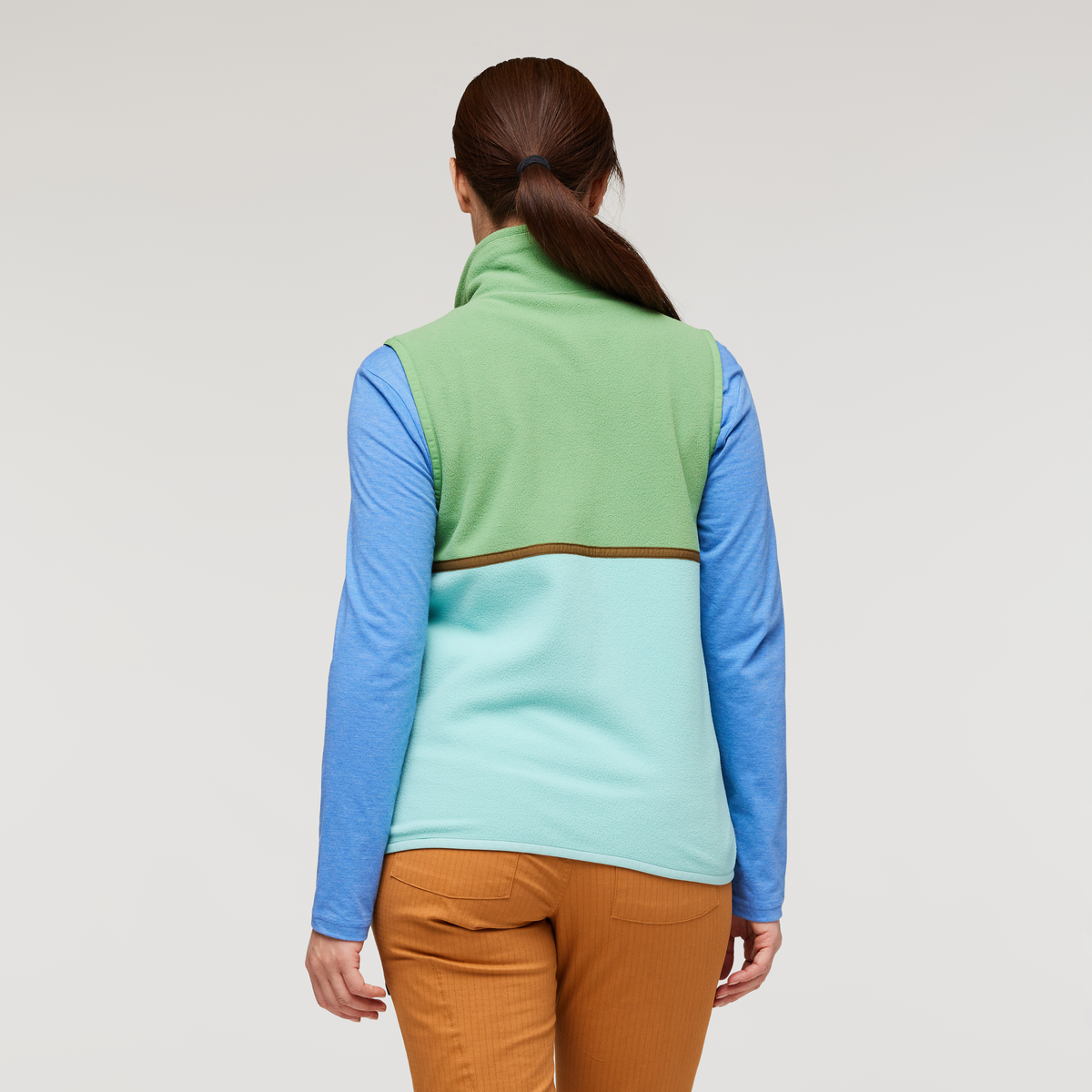 Amado Fleece Vest - Women's, Kelp/Sea Glass, Model Aya