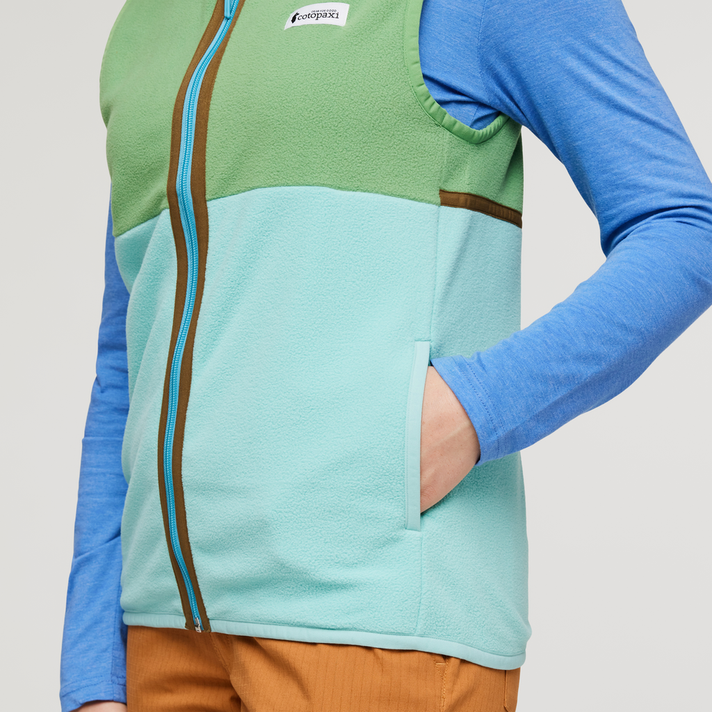 Amado Fleece Vest - Women's, Kelp/Sea Glass, Model Aya