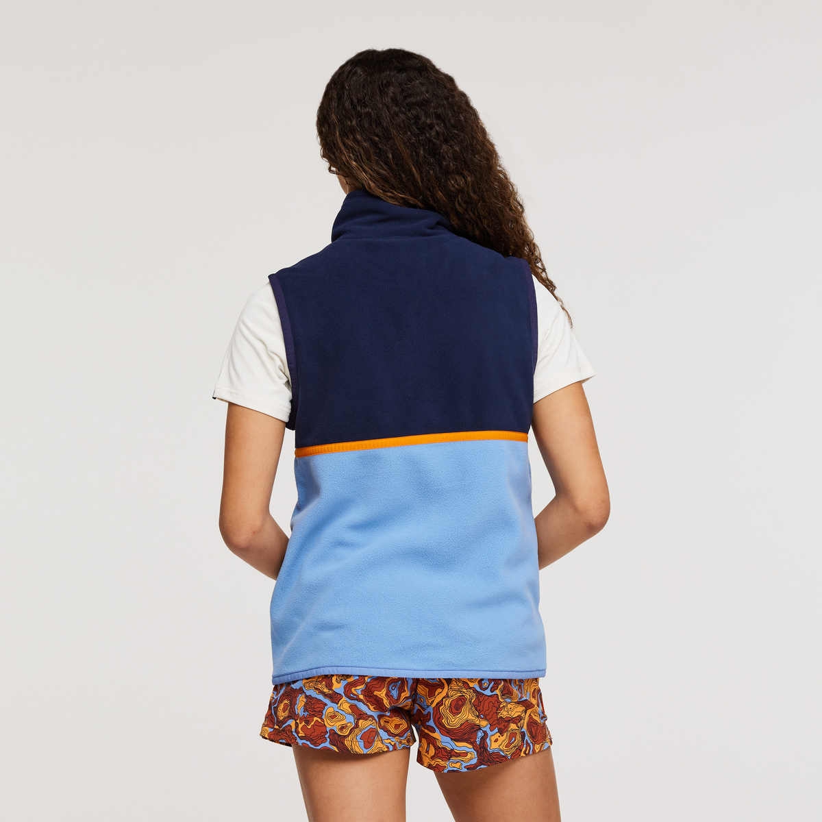 Amado Fleece Vest - Women's, Maritime/Lupine, Model London