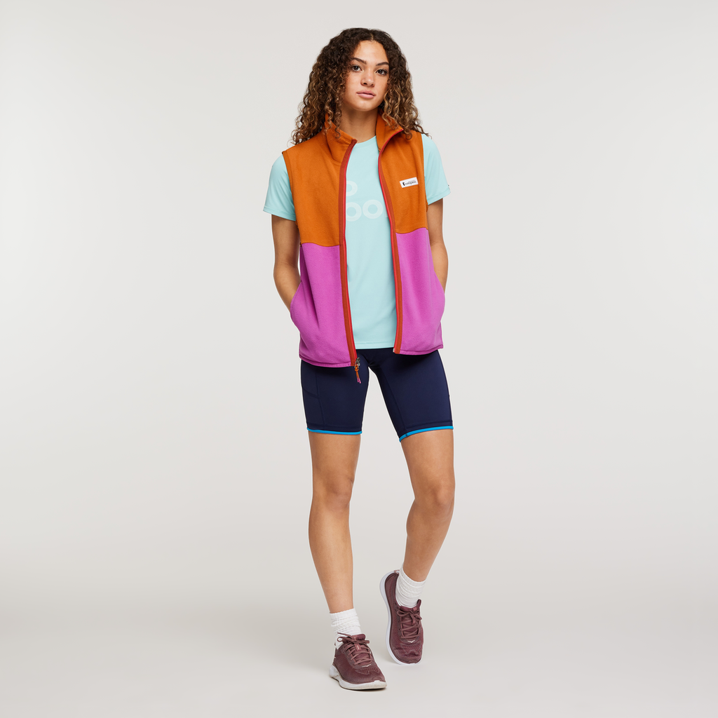 Amado Fleece Vest - Women's, Mezcal/Foxglove, Model London