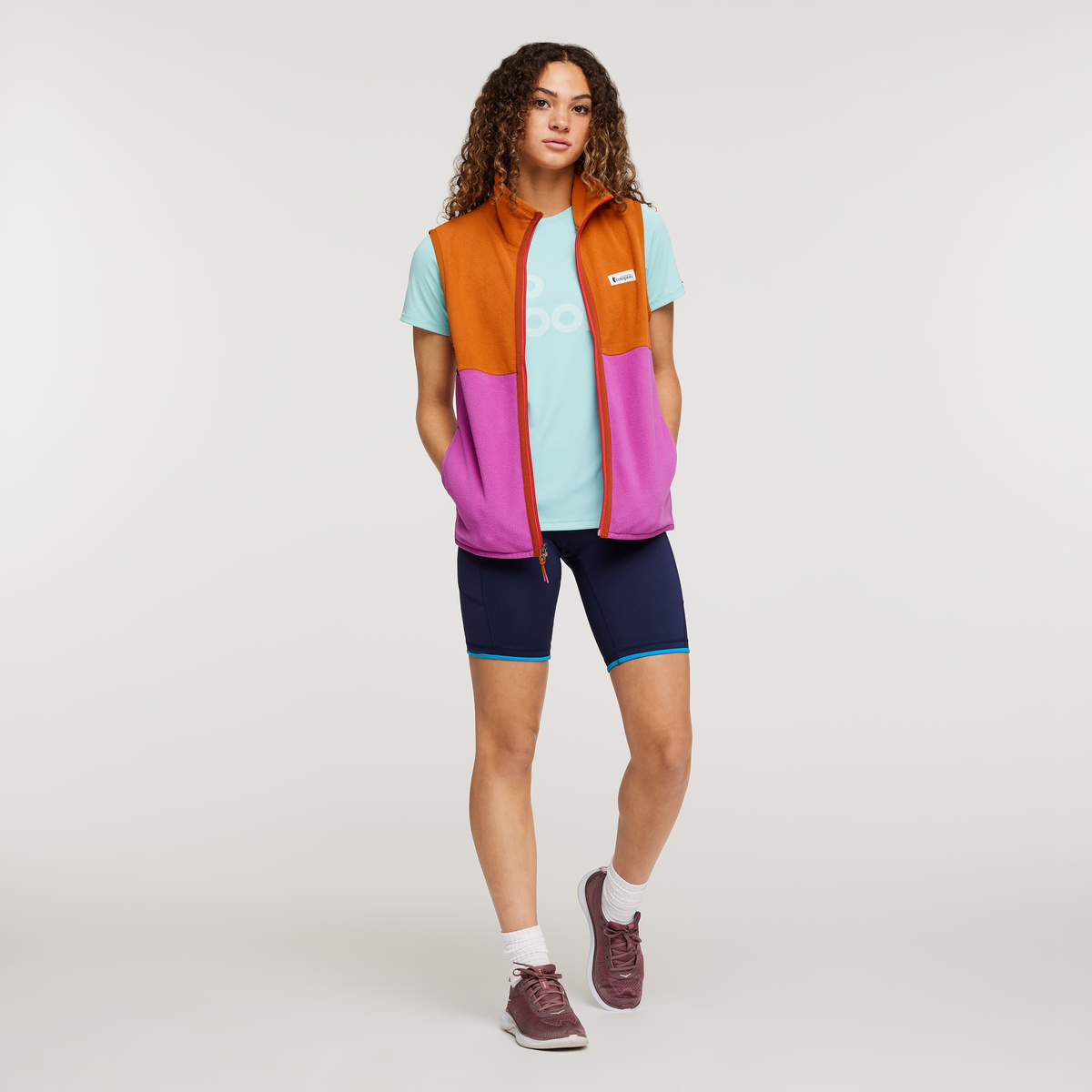 Amado Fleece Vest - Women's, Mezcal/Foxglove, Model London