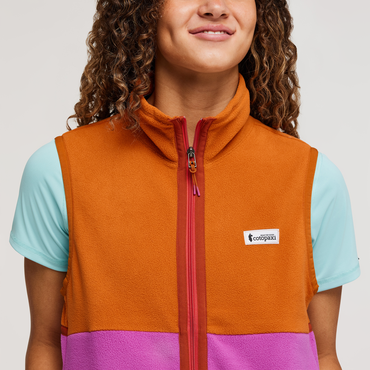 Amado Fleece Vest - Women's, Mezcal/Foxglove, Model London